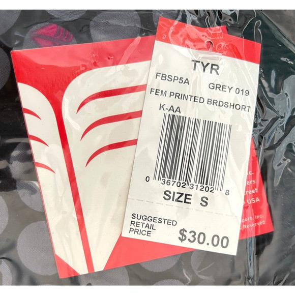 Tyr Womens Board Shorts Grey Polka Dot Drawstring 3" Inseam Size SMALL FBSP5A - Picture 3 of 5